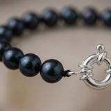 Bracciale Perle Cutlure Rotonde 7-8 mm Nera Tahiti