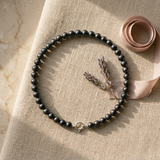 Bracciale - Perla coltivata rotonda 4-5 mm Nera Tahiti - Oro bianco