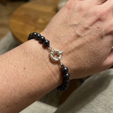 Bracciale in argento e perle coltivate nere | Esme