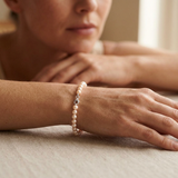 Bracciale con perline rotonde Cutlure 5-6 mm Rosa naturale