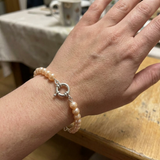 Bracciale con perline rotonde Cutlure 6-7 mm Rosa naturale-