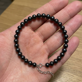 Bracciale - Perle coltivate d'acqua dolce - Semitonde 6-7 mm Nero Tahiti - Argento 925 millesimi