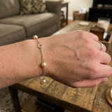 Bracciale Perle Cutlure Rotonde 6-7 mm Rosa