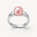 Anello - Perle coltivate d'acqua dolce - Diametro rotondo 8-9 mm Rosa - Taglia 48 (UE) - Argento sterling 925