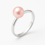 BagueJonc - Perla coltivata d'acqua dolce - Diametro 6-7 mm Rosa - Argento 925 millesimi