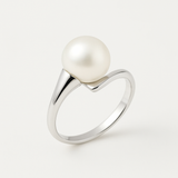 Anello - Perle coltivate rotonde 8-9 mm Bianco - Oro bianco