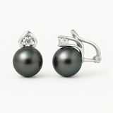 Orecchini -Perle di Tahiti- Diametro Ovale 8-9 mm- Argento