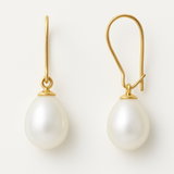 Orecchini - Perle coltivate - Pera Diametro 9-10 mm Oro bianco-giallo