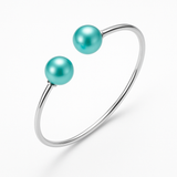 Bracciale - Perle coltivate d'acqua dolce Diametro 9-10 mm Blu turchese - Argento sterling 925