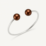 Bracciale - Perle Coltivate D'acqua Dolce Diametro 9-10 mm Cioccolato - Argento 925 millesimi