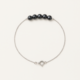 Bracciale - Perla coltivata d'acqua dolce - Diametro 3-4 mm Nera Tahiti-