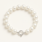 Bracciale - Perle coltivate d'acqua dolce - Semitonde 9-10 mm Bianco - Gioielli da donna - Argento 925 millesimi