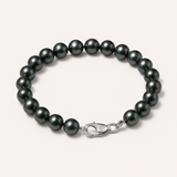 Bracciale - Perle coltivate rotonde 5-6 mm Nera Tahiti - Gioielli da Donna - Oro bianco