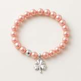 Bracciale portafortuna - Perla d'acqua dolce - Rotonda 5-6 mm Rosa