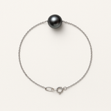 Bracciale - Perla coltivata d'acqua dolce - Diametro 8-9 mm Nera di Tahiti - Argento 925 millesimi