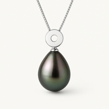 Collana- Bottone di Perle di Tahiti 8-9 mm- Oro bianco