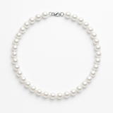 Collana - Perla d'acqua dolce - Semitonda 7-8 mm Bianca - Gioielli da donna