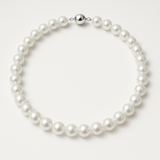 Collana - Perla d'acqua dolce - Semitonda 9-10 mm Bianca - Gioielli da donna