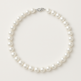 Collana - Perla d'acqua dolce - Semitonda 9-10 mm Bianca - Argento