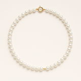 Collana - Perle coltivate d'acqua dolce rotonde 6-7 mm Bianco - Gioielli da donna - Oro giallo
