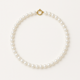 Collana - Perle coltivate rotonde 7-8 mm Bianco-Oro giallo