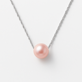 Collana di perle coltivate in oro bianco - Diametro 8-9 mm Rosa