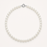Collier en perles blanches 6/7 mm sur argent 925 avec fermoir mousqueton.