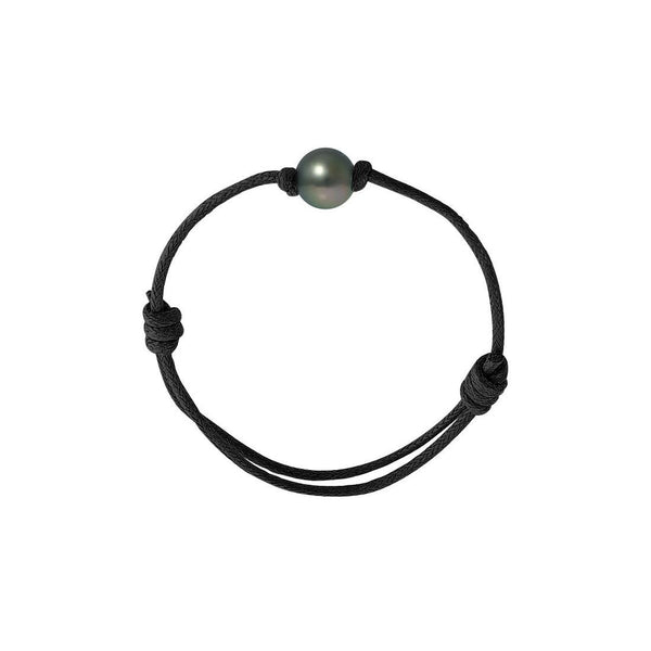 Questo eccezionale bracciale da uomo in autentica perla coltivata di Tahiti da 10/11 mm