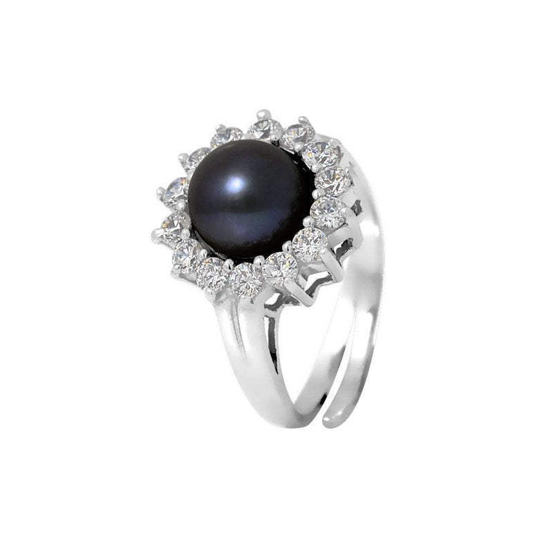 Anello in argento e perla nera | Luana