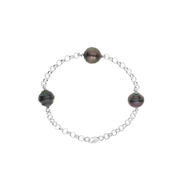 Bracciale - Perle coltivate di Tahiti - Diametro 9-10 mm - Gioielli da donna