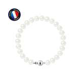 Bracciale - Perle coltivate d'acqua dolce - Semitonde 7-8 mm Bianco - Gioielli da donna - Argento 925 millesimi