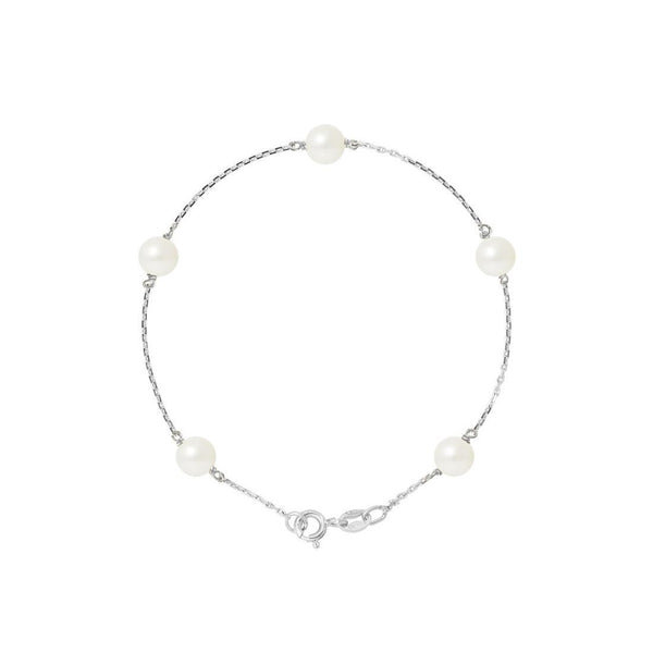 Bracciale rotondo con perle coltivate 6-7 mm bianco naturale - Gioielli da donna