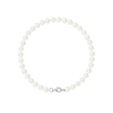 Bracciale con perle coltivate rotonde 5-6 mm bianco naturale - Gioielli da donna