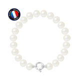 Bracciale - Perle coltivate d'acqua dolce - Semitonde 9-10 mm Bianco - Gioielli da donna - Argento 925 millesimi