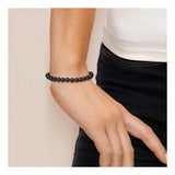 Bracciale - Perle coltivate d'acqua dolce - Semitonde 6-7 mm Nero Tahiti - Argento 925 millesimi