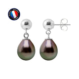 Orecchini - Perle coltivate di Tahiti - Diametro ovale 8-9 mm - Argento sterling 925