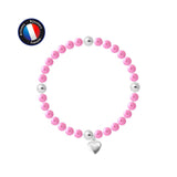 Bracciale Portafortuna - Perla d'acqua dolce - Rotonda 5-6 mm Rosa fucsia