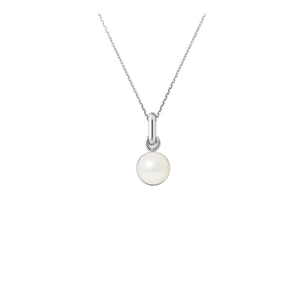 Collana - Perla coltivata - Diametro 6-7 mm Bianco-Argento