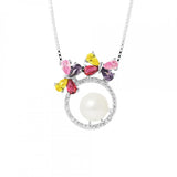 Collana Fiori - Perla coltivata 9-10 mm Bianca - Argento