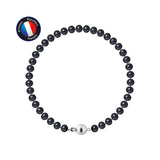 Bracciale - Perle coltivate d'acqua dolce - Semirotonde 5-6 mm Nero Tahiti - Argento