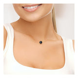 Collana- Perla coltivata- Diametro 9-10 mm Nera Tahiti- Argento