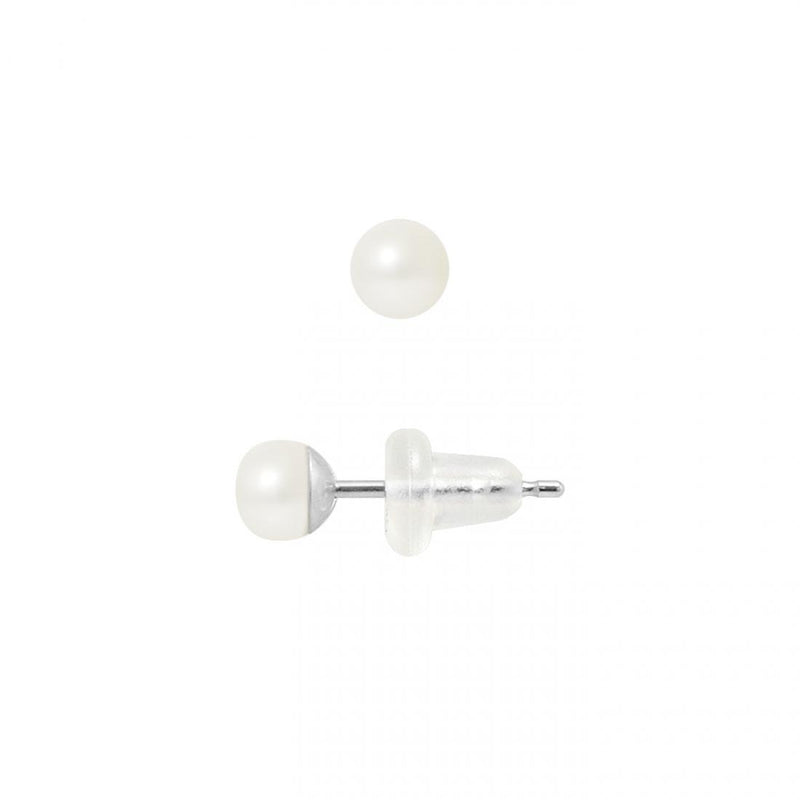 Orecchini - Perle Coltivate 4-5 mm Bianche - Oro Bianco