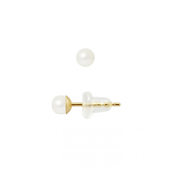 Orecchini - Perle Coltivate 4-5 mm Bianco - Oro Giallo