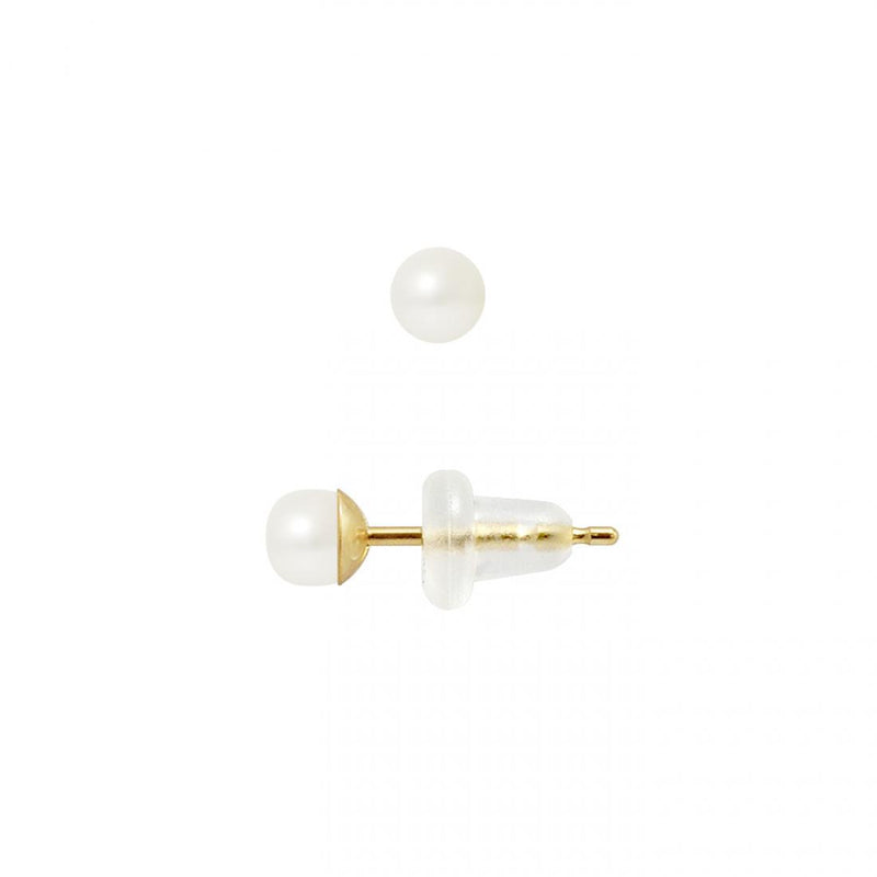 Orecchini - Perle Coltivate 4-5 mm Bianco - Oro Giallo