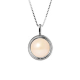 Collana semplice in argento con perle coltivate d'acqua dolce rosa - Diametro 9-10 mm