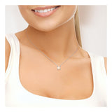 Collana in argento 2K con perle d'acqua dolce coltivate rosa rotonde 7-8 mm