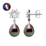 Orecchini - Perle coltivate di Tahiti - Diametro della pera 8-9 mm - Gioielli da donna - Argento sterling 925