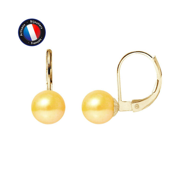 Orecchini - Perle coltivate d'acqua dolce rotonde 7-8 mm Oro -