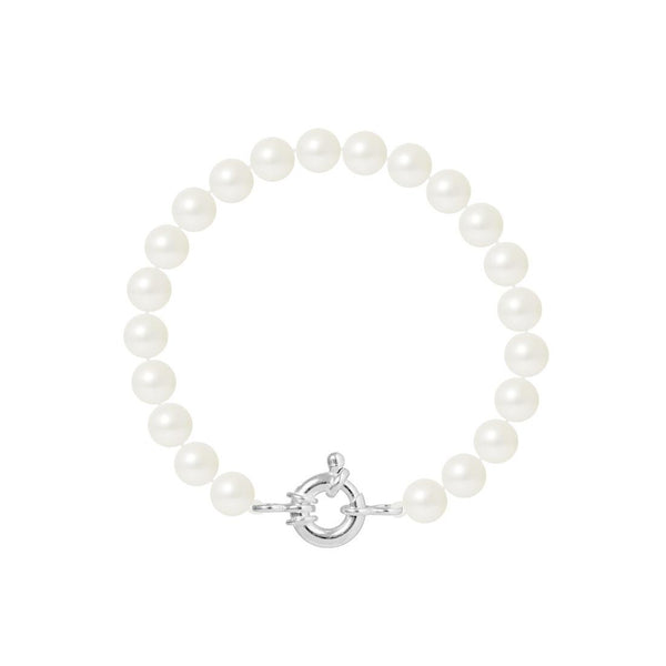 Bracciale Perle Cutlure Rotonde 7-8 mm Bianco Naturale