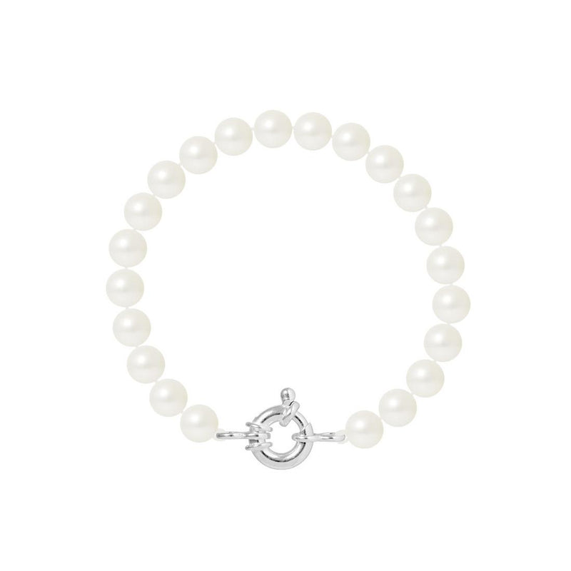 Bracciale Perle Cutlure Rotonde 7-8 mm Bianco Naturale